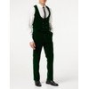 Mens MAK Green Soft Velvet Waistcoat Wedding Party Retro Tailored