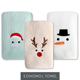 Songwol Towel [Songwol] Rudolph Snowman Santa 1 sheet, snowman / 송월타올 [송월] 루돌프 눈사람 산타 1매, 눈사람