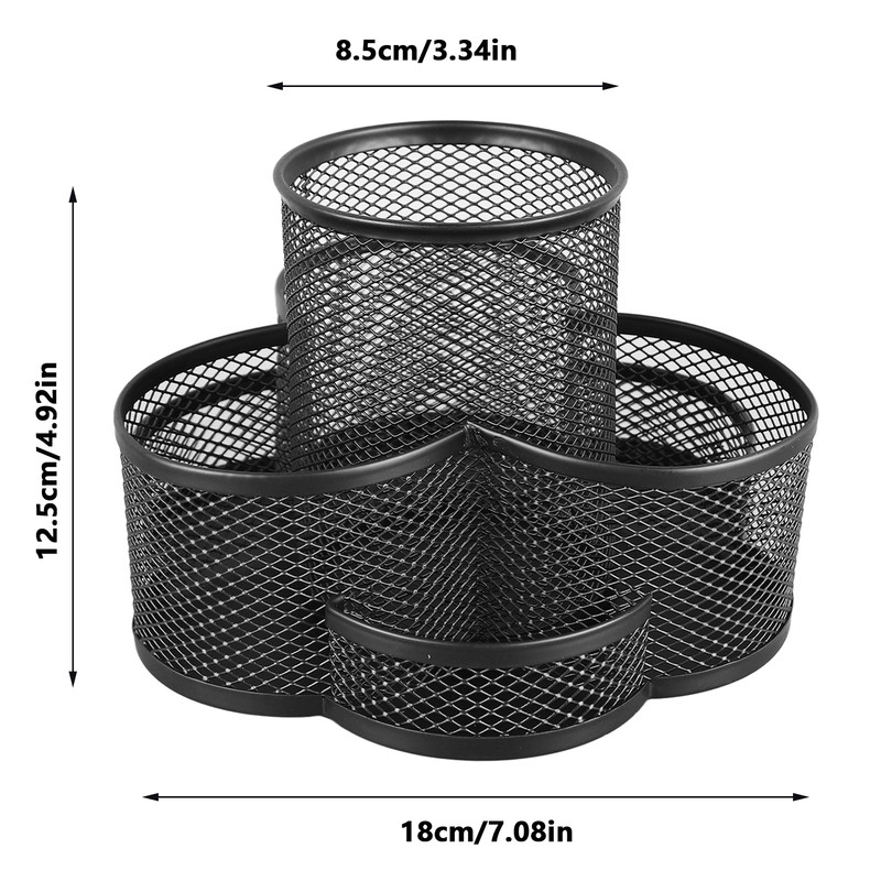 Mesh Desk Organizer 7 Compartments 360 Degree Rotating Multifunctional Pen