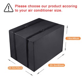 Window Air Conditioner Cover Outdoor, Luxiv Outside Window AC Unit Cover Black Dust-proof Waterproof Outdoor AC Protection Insulation Defender (25.5Wx20.5Dx18H)