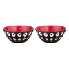 Guzzini Le Murrine Set of 2 Bowl 12cm, Black/White/red. Made