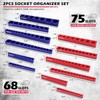 12-Piece 1/4" 3/8" 1/2"-Drive SAE & Metric Magnetic Socket Organizer