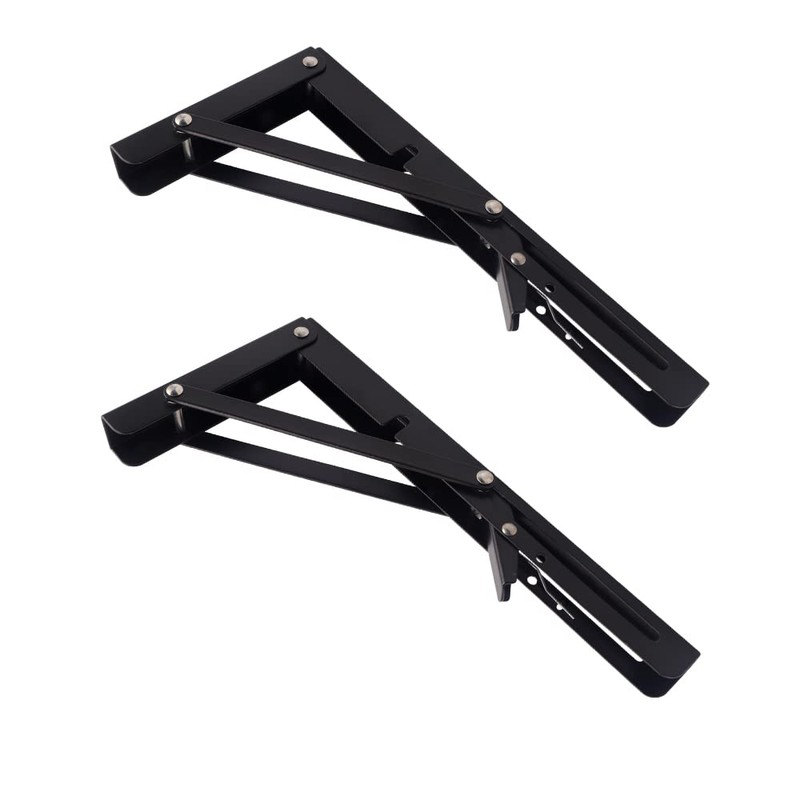 Oudtinx 2PCS Folding Shelf Brackets,Heavy Duty Triangle Shelf Bracket for