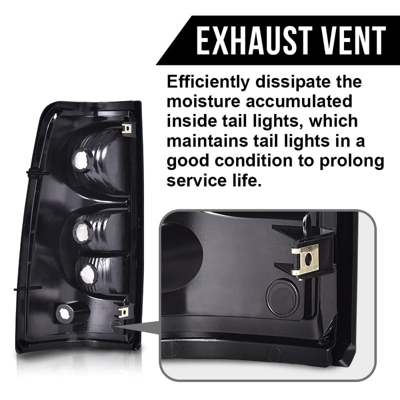 ALLGOOD Tail Lights Assembly w/Bulbs, Compatible with Chevy Silverado Pickup