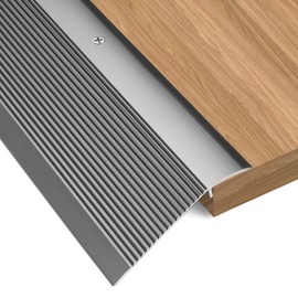 Heneymo Aluminum Floor Transition Strip, Door Thresholds Bridge The Height from 0.4″to 1.6″, for Wood, Tile, Carpet Laminate, Vinyl, Concrete, Size 36″×3.9″×0.35″ (Grey)