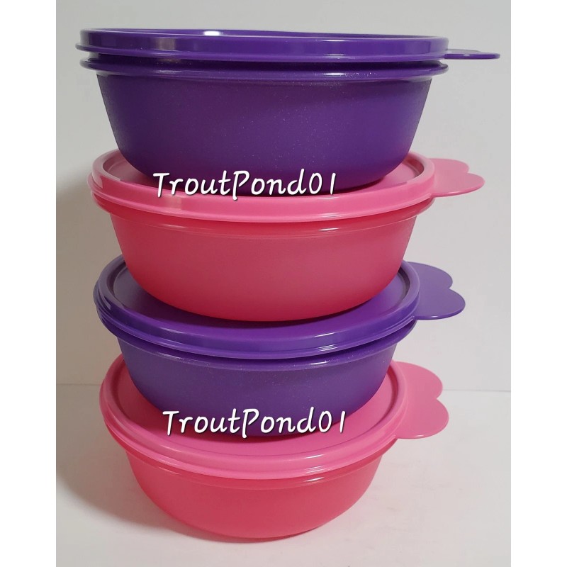 Tupperware Cereal Bowls Modular Nesting Bowl Purple and Pink 2.5