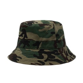 Hot Summer Bucket Hat - Trendy Cotton Sun Hat for Beach, Golf, Fishing - Fun Outdoor Vacation Boonie for Men and Women (Wood Camo)