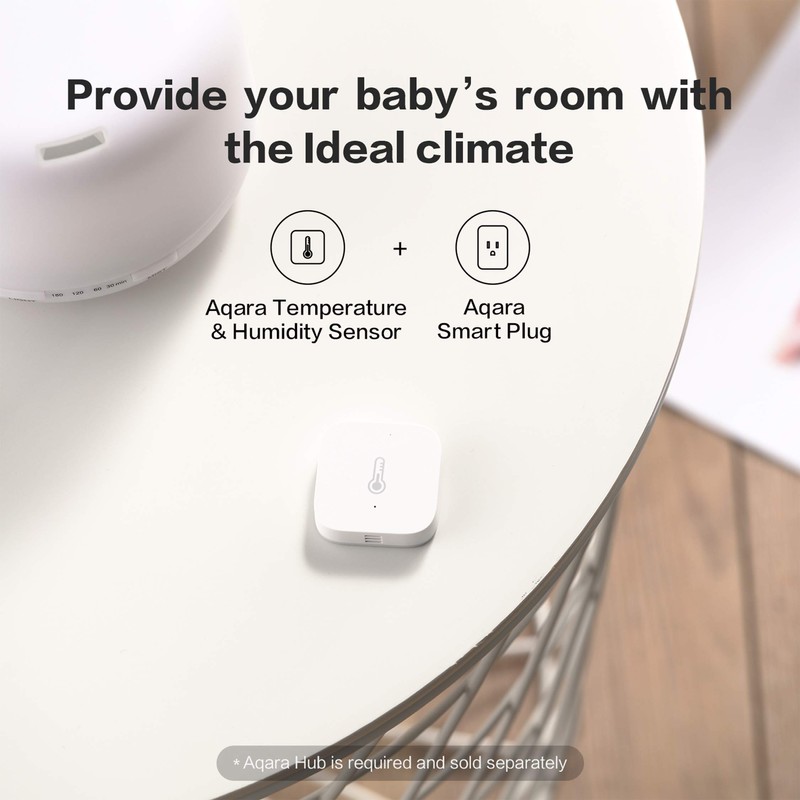 Aqara Zigbee Temperature and Humidity Sensor, Wireless Thermometer Hygrometer for