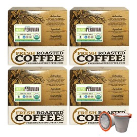 Fresh Roasted Coffee LLC, Water Half Caf Organic Peruvian Coffee Pods, Medium Roast, 72 Count