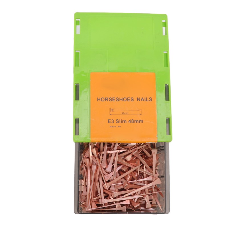 250Pcs Horseshoe Nails Copper Plating Shoeing Nails with Plastic Box