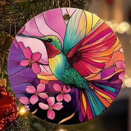 Retro Humming Bird Christmas Ornaments Gifts for Humming Bird Lovers, Humming Bird Ornaments for Christmas Tree, 2024 Christmas Ornaments, Ceramic