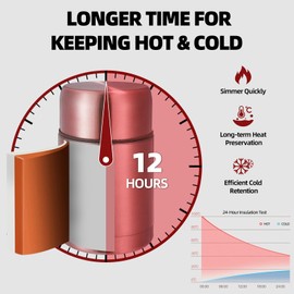 Thermal Food Flask, Soup Flask with Spoon, 800ml Double Walled Stainless Steel Vacuum Insulated Food Jars for Hot/Cold Food, Leak Proof Soup Containers for Kids/Adults, with Tote Bag for School Office