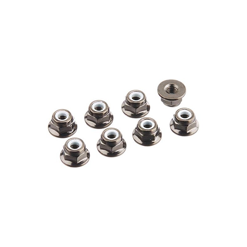 Tamiya OP.1642 4mm Flange Lock Nut (Black) 8pcs 54642