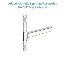 PROAIM 5/8" Triple Header for Lights & Lighting Accessories. 2.7' Wide Lighting Mount. Includes Five 5/8” Baby-Pin Studs (P-LNKB-TH)