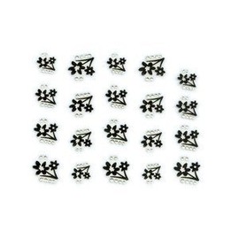 Black Floral Jeweled Nail Stickers/Decals