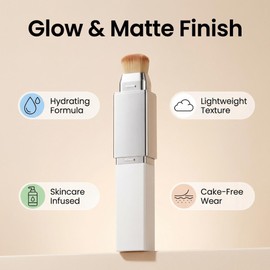 Color Changing Foundation Stick, Double-head Blanc Cover Cream Stick with Soft Brush (Ivory White)