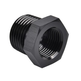 EVIL ENERGY 1/2" NPT Male to 3/8" NPT Female Reducer Bushing Fitting Adapter Hex Aluminum Black
