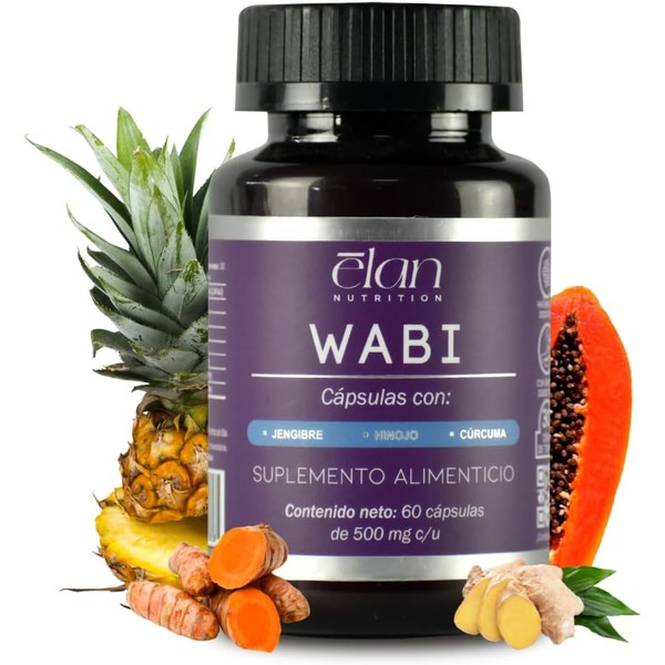 Wabi - Mezcla de Enzimas Digestivas, 60 Cápsulas Vegetales, Promueve