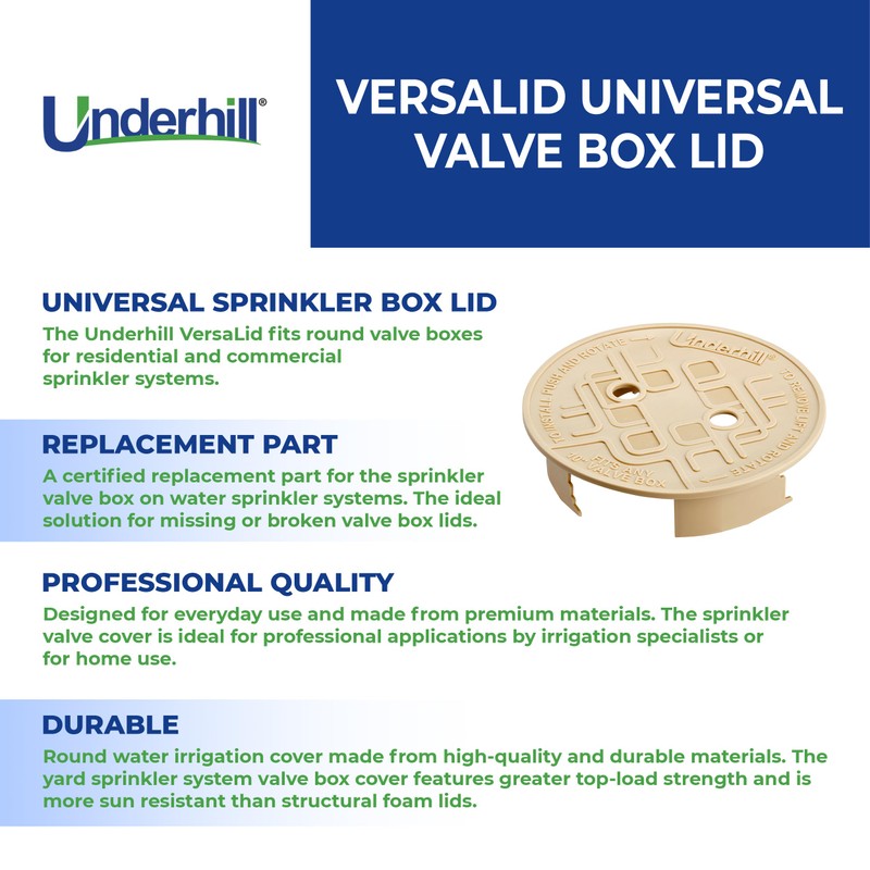 Underhill Sprinkler Valve Round Box Lid, VersaLid 10 Inch Universal