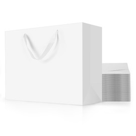 MOXARYSU White Gift Bags With Handles: 16x6x12 Inch 12pcs Extra Large White Paper Gags Bulk For Party Shopping Birthday Wedding