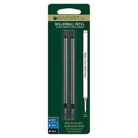 Monteverde Ceramic Rollerball Refill to Fit Montblanc® Medium Line – Black, 2 leads