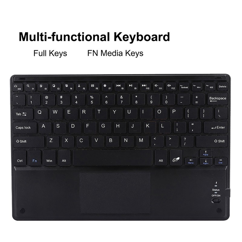 72‑hour Working Bluetooth Touchpad Keyboard with Protective Case for 9‑10.5in
