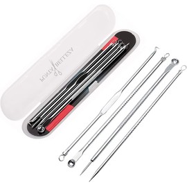 Punta Belleza kit removedor de espinillas y puntos negros - Set de 8 Herramientas de Acero Inoxidable para Extraer Espinillas y Granos - Saca comedones para Limpieza y Cuidado Facial