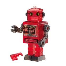 39 piece Crystal puzzle tin robot Red