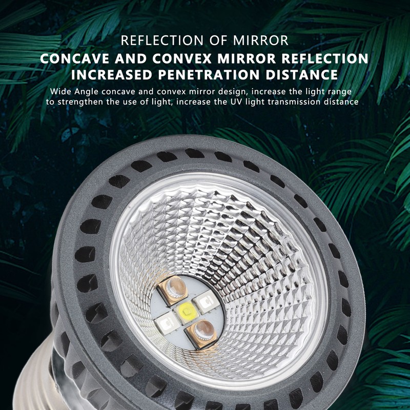 Turtle Basking Light Bulb UVA UVB Concave and Convex Mirror