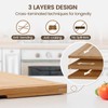 Kikcoin Bamboo Cutting Boards for Kitchen, Extra Large Wood Cutting