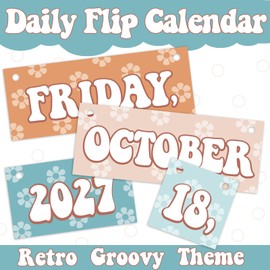 Flip Calendar for Classroom Groovy Flip Calendar Set Flip Calendar Bulletin Board Set Groovy Classroom Decoration for Whiteboard Classroom Teacher School Supplies