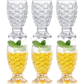 S.K.SALES Crystal Clear Pineapple Shaped Juice Glasses Set of 6, 220 ml EachC