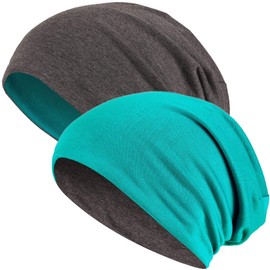Hatstar Long Slouchy Beanie, 2-in-1 Reversible Jersey Hat in 45 Colours -