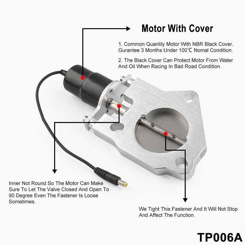 TOTMOX 2.5 Inch Electric Exhaust Valve Downpipe Systems Remote Control