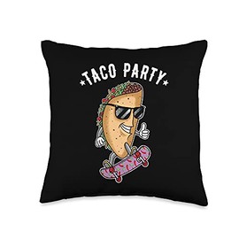 Smarty Pants Designs Party, Funny Taco Lover Gift Throw Pillow, 16x16, Multicolor