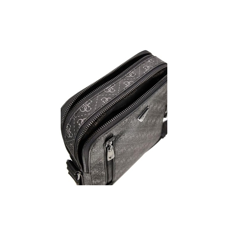 GUESS Torino Double Zip XBody with Vertical Zip Dark Black,