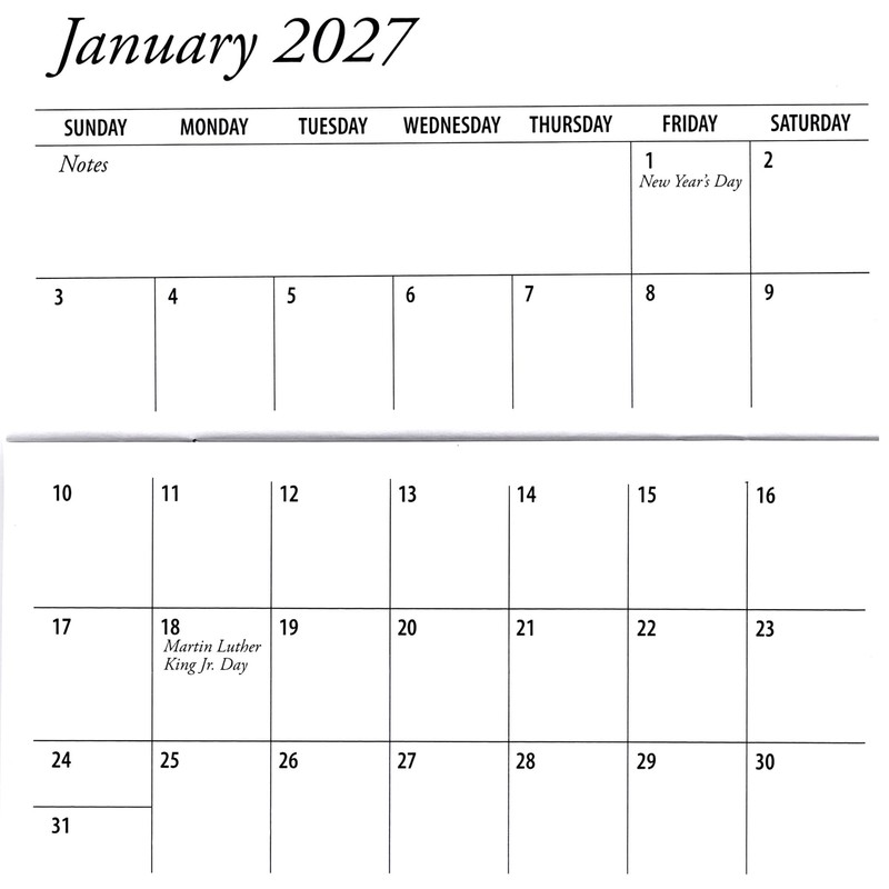 3 Year Pocket Calendar Planner with Note Pad, Pretty Patterns