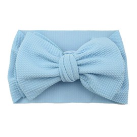 Koolgil Baby Girl's 8'' Soft Big Bow knot Nylon Headband Toddler Hairband for Photography Travle Party Festivals (Blue)