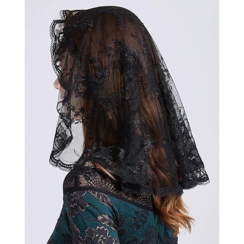 Velo de Mantilla de encaje floral para la iglesia latina