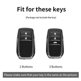 ontto Tie-dye TPU Car Key Fob Cover fit for Toyota Hilux SW4 Innova Fortuner Crown Land Cruiser Key Case Keyring Keyless Entry Smart Key Holder Keychain Accessories 3 Buttons Pink