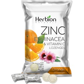 HERBION Naturals Zinc, Echinacea & Vitamin C Lozenges with Natural Orange Flavor - 25 CT – Dietary Supplement for Adults & Children 5+ – Supports Immune System – Wellness for The Family, 40 Packs