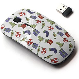 2.4G Wireless Mouse with Cute Pattern Design for All Laptops and Desktops with Nano Receiver - Cute Christmas Cartoon