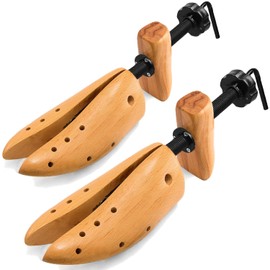 OPATER 2PCS Professional Wood Shoe Stretcher Women Adjustable Width and Length Shoe Stretcher Men Widener Expander (Wood, Women size 6-11,Men's 5-9.5)