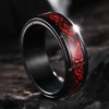 King Will Spinner 8mm Stainless Steel Ring Anxiety Relief Red