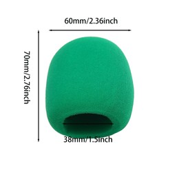 6 PCS Green Thicken Ball-Type Sponge Foam Mic Cover Handheld Microphone Windscreen Shield Protection Micro Foam Filter for KTV Broadcasting