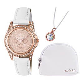 WATCH Tikkers Rose Gold Girls Designer Style White Strap