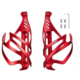 Corki Cycles Bicycle Bottle Holder Made of Aluminium Lightweight Universal Bicycle Drink Holder for Road Bike, MTB, Gravel Bike and E-Bike, Red, Pack of 2