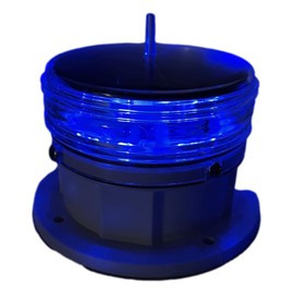 Solar Dock Warning Light 360 Degree - Super Bright Waterproof LED Light for Marine Applications - Constant On or Flashing (BLUE)