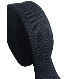 Twill Tape Cotton Herringbone Webbing Strapping 5yards Bias Tape, Ribbon, Binding Ideal Strap Sewing, Book Binding, Cloth - Fabric Ribbon Seam Binding Gift Wrapping Home Decoration (1inch, Black)
