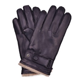 YISEVEN Men's Touchscreen Lambskin Winter Leather Gloves Cashmere Lined Genuine Luxury and Hand Warm Heated Lining Belt Slim Hand Driving Motorcycle Work Gifts, Brown 9.5"/L